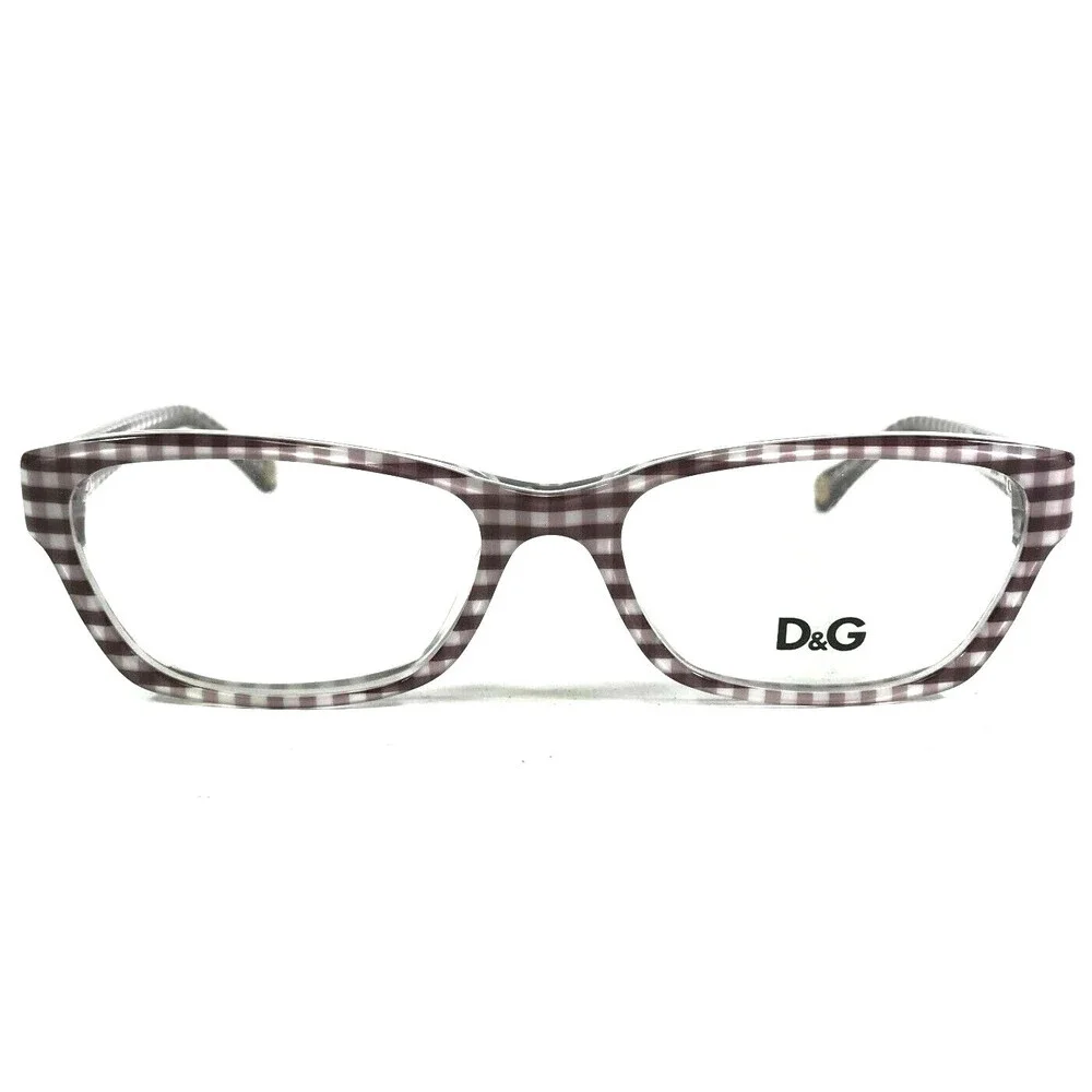 Dolce & Gabbana D&G1216 1882 Eyeglasses Frames Brown White Checkered 52-16-135